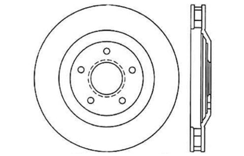 StopTech Power Slot 97-04 Chevy Corvette / 04 & 08 Cadillac XLR/XLR-V Front Left Drilled Rotors - 128.62059L