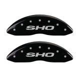 MGP 4 Caliper Covers Engraved Front & Rear SHO Black finish silver ch - 10222SSHOBK