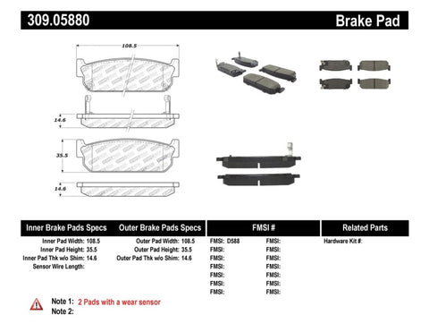 StopTech Performance Brake Pads - 309.05880