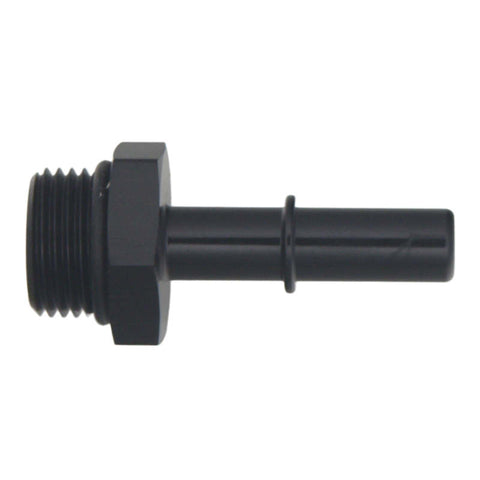 DeatschWerks 8AN ORB Male to 3/8in Male EFI Quick Connect Adapter - Anodized Matte Black - 6-02-0115-B