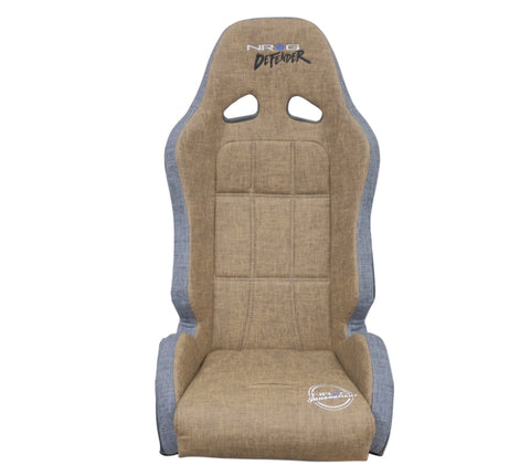 NRG Defender Seat/ Water Resistant Steel Frame Suspension - Brown w/ Gray Trim w/ Defender Logo - DF-100BR