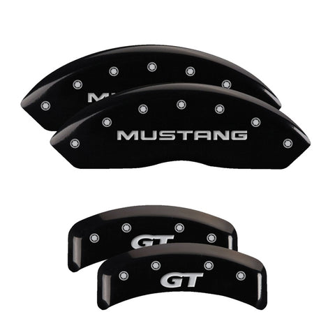 MGP 4 Caliper Covers Engrvd Front No bolts/Tbird Engrvd Rear/Tbird Emblem Blk fnsh slvr ch - 10086STDBBK