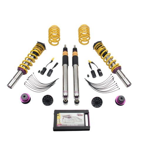 KW Coilover Kit V3 2017+ Audi A4 (B9) Sedan 2wd w/ Electronic Dampers - 352100AW