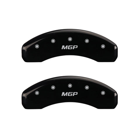 MGP 4 Caliper Covers Engraved Front & Rear MGP Black Finish Silver Characters 2018 Tesla S - 56003SMGPBK