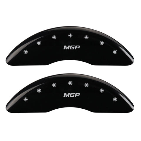 MGP 2 Caliper Covers Engraved Front MGP Black Finish Silver Characters 2007 GMC Canyon - 34213FMGPBK