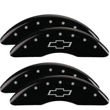 MGP 4 Caliper Covers Engraved Front & Rear Bowtie Black finish silver ch - 14173SBOWBK