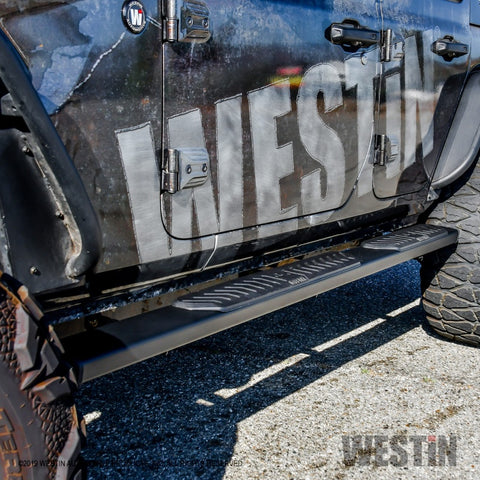 Westin 18-22 Jeep Wrangler JLU 4dr R5 Nerf Step Bars - Tex. Blk - 28-51315