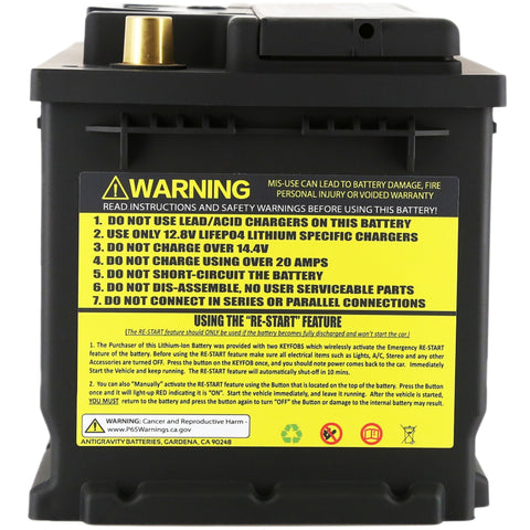 Antigravity H7/Group 94R Lithium Car Battery w/Re-Start - AG-H7-80-RS