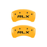 MGP 4 Caliper Covers Engraved Front Acura Engraved Rear RLX Yellow finish black ch - 39014SRLXYL