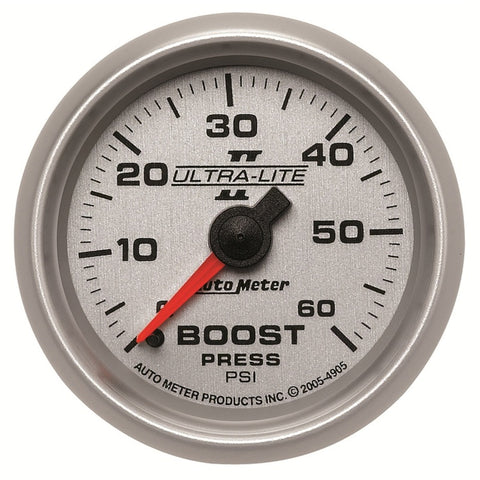 Autometer Ultra-Lite II 52mm 0-60 PSI Mechanical Boost Gauge - 4905