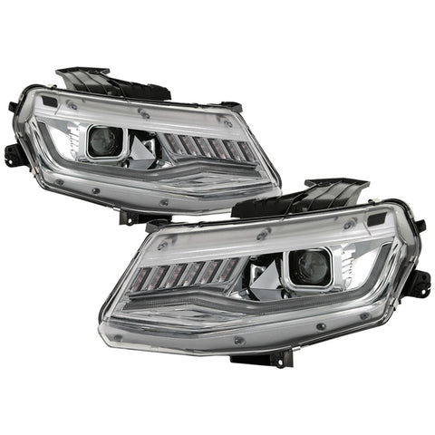 Spyder Chevy Camaro 16-18 (Do Not Fit Halogen) Projector Headlights Chrome PRO-YD-CCAM16HIDSI-SEQ-C - 5087386