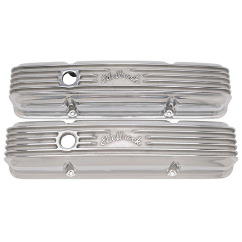 Edelbrock Valve Cover Classic Series Chevrolet 1959-1986 262-400 CI V8 Polshed - 4144