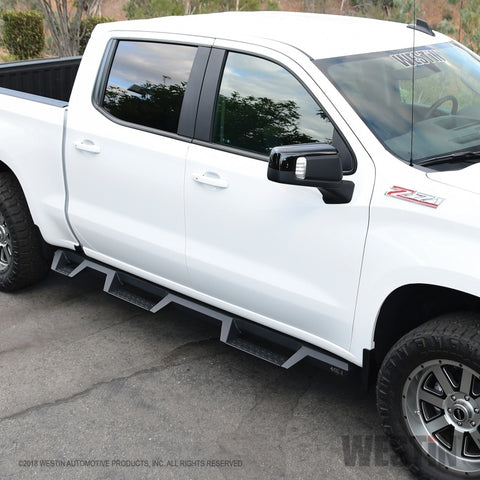 Westin 2019 Chevrolet Silverado/Sierra 1500 (5.5ft) Drop Wheel to Wheel Nerf Step Bars - Txt Black - 56-534685