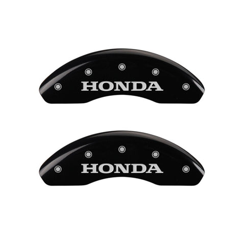 MGP Front set 2 Caliper Covers Engraved Front Honda Black finish silver ch - 20208FHONBK