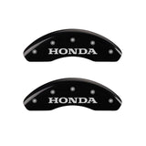 MGP Front set 2 Caliper Covers Engraved Front Honda Black finish silver ch - 20003FHONBK