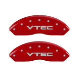 MGP 4 Caliper Covers Engraved Front & Rear Vtech Red finish silver ch - 20203SVTCRD