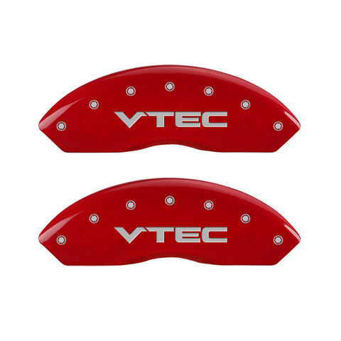 MGP 4 Caliper Covers Engraved Front & Rear Vtech Red finish silver ch - 20199SVTCRD