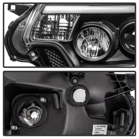 Spyder Toyota Tacoma 12-15 Projector Headlights Light Bar DRL Black PRO-YD-TT12-LBDRL-BK - 5081711