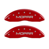 MGP 4 Caliper Covers Engraved Front JEEP Engraved Rear JEEP Grill logo Red finish silver ch - 42003SJPLRD