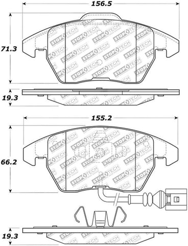 StopTech Street Select Brake Pads - Front - 305.11070