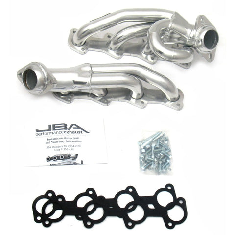 JBA 04-08 Ford F-150 4.6L 2V 1-1/2in Primary Silver Ctd Cat4Ward Header - 1687SJS