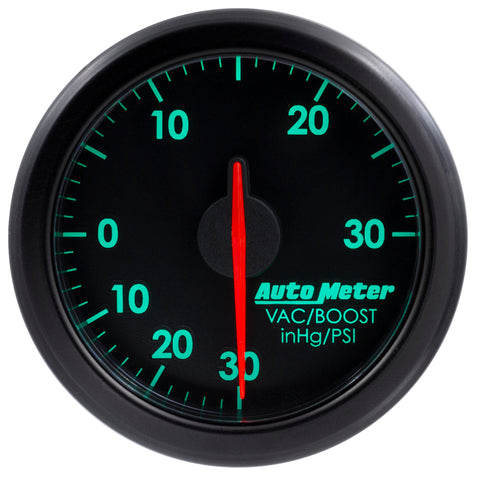 Autometer Airdrive 2-1/6in Boost/Vac Gauge 30in HG/30 PSI - Black - 9159-T