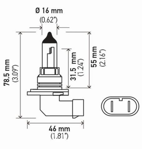 Hella Bulb 9006/Hb4 12V 55W P22D T4 (2) - 9006TB