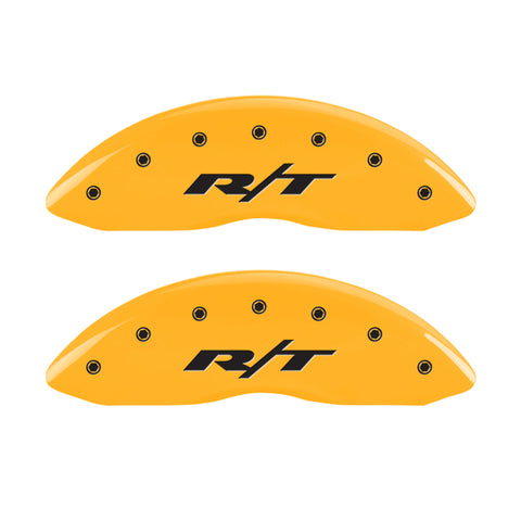 MGP 4 Caliper Covers Engraved Front & Rear RT1-Truck Yellow finish black ch - 55001SRT1YL