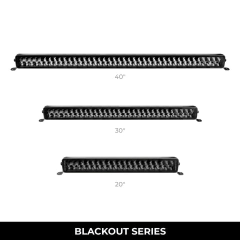 Go Rhino Xplor Blackout Series Dbl Row LED Light Bar (Side/Track Mount) 40in. - Blk - 754004011CDS