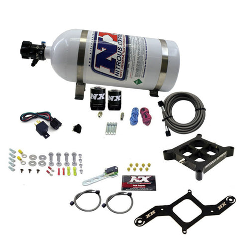 Nitrous Express 4150 Single Entry Crossbar Plate RNC Nitrous Kit (250-750HP) w/10lb Bottle - 63840-10