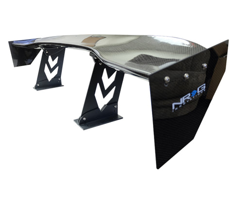 NRG Carbon Fiber Spoiler - Universal (59in.) NRG Logo Large End Plates - CARB-A590NRG