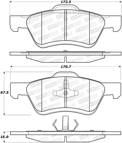 StopTech Street Brake Pads - 308.10472