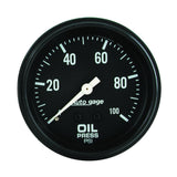 Autometer AutoGage 2-5/8in Mechanical Black 0-100 PSI Oil Pressure Gauge - 2312