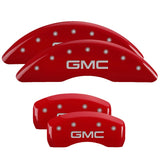 MGP 4 Caliper Covers Engraved Front & Rear GMC Red finish silver ch - 34001SGMCRD