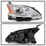 xTune 13-15 Nissan Sentra DRL LED Light Bar Halogen Projector Headlights - Chrm (PRO-JH-NS13-LB-C) - 9042980