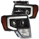 AlphaRex 09-14 Ford F-150 PRO-Series Projector Headlights Plank Style Black w/Activ Light/Seq Signal - 880199