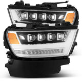 AlphaRex 19-20 Ram 1500HD NOVA LED Proj Headlights Plank Style Chrome w/Activ Light/Seq Signal/DRL - 880517