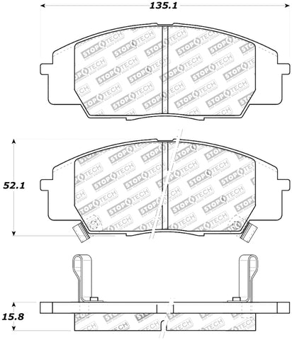 StopTech Street Touring 00-09 S2000/06+ Civic Si Front Brake Pads - 308.08290