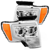 AlphaRex 09-14 Ford F-150 PRO-Series Projector Headlights Plank Style Chrm w/Activ Light/Seq Signal - 880200