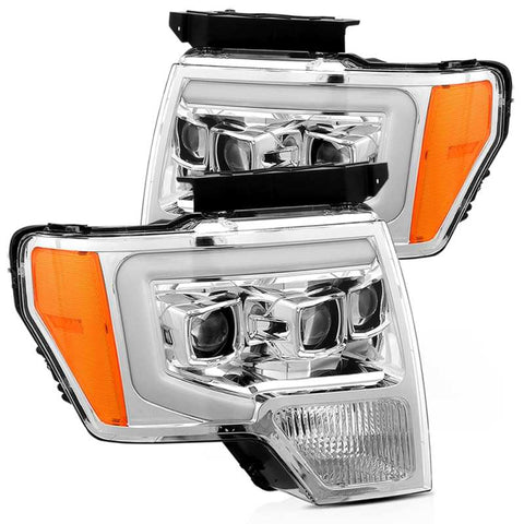 AlphaRex 09-14 Ford F-150 PRO-Series Projector Headlights Plank Style Chrm w/Activ Light/Seq Signal - 880200