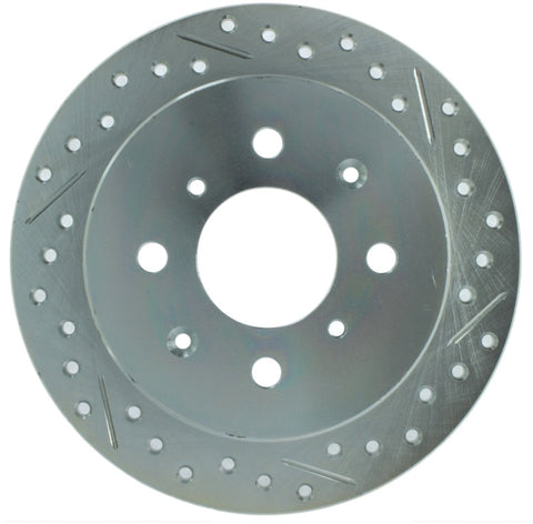 StopTech Select Sport 92-00 Honda Civic Drilled/Slotted Vented 1-Piece Rear Driver Side Brake Rotor - 227.40017L