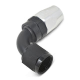 Russell Performance -16 AN Silver/Black 90 Degree Full Flow Hose End - 610203