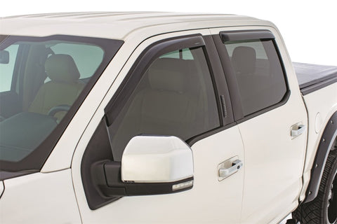 Stampede 2015-2019 Ford F-150 Crew Cab Pickup Tape-Onz Sidewind Deflector 4pc - Smoke - 61100-2