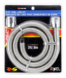 Spectre Stainless Steel Flex Fuel Line 3/8in. ID - 3ft. w/Chrome Clamps - 29498