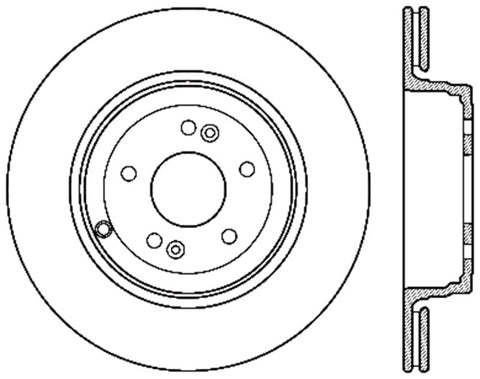 StopTech Power Slot 10-13 Hyundai Genesis Coupe Track & R-Spec Rear Left Drilled Rotor - 128.51035L