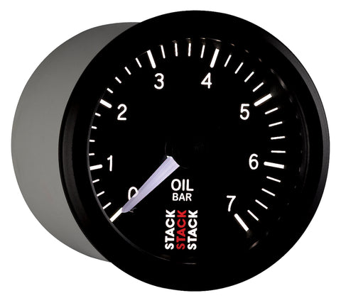 Autometer Stack Instruments 52mm 0-7 BAR M10 (M) Mechanical Oil Pressure Gauge - Black - ST3101