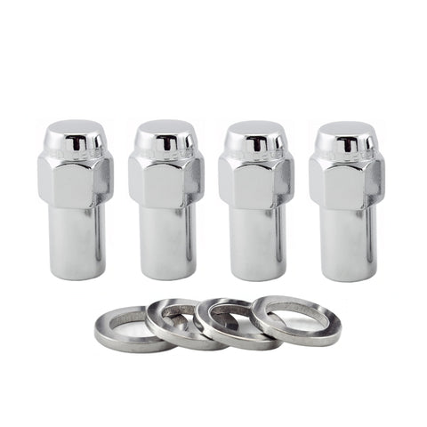 McGard Hex Lug Nut (Long Shank - .946in.) 7/16-20 / 13/16 Hex / 1.85in. Length (4-Pack) - Chrome - 62001