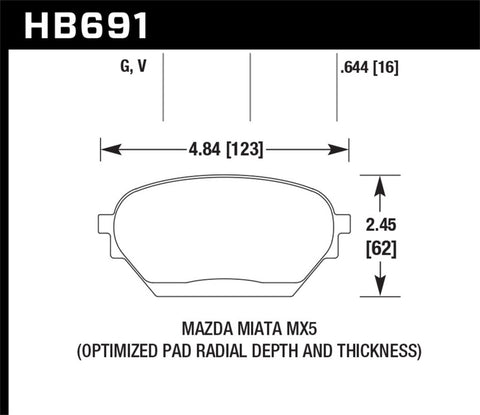 Hawk 06-14 Mazda MX-5 DTC-60 Race Front Brake Pads - HB691G.644