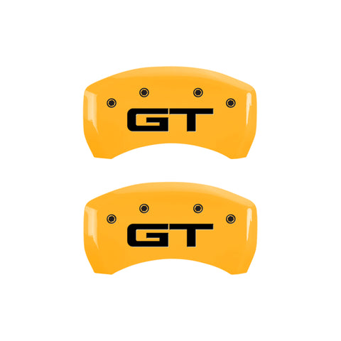 MGP 4 Caliper Covers Engraved Front 2015/Mustang Engraved Rear 2015/GT Yellow finish black ch - 10201S2MGYL