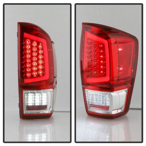 xTune 16-18 Toyota Tacoma Light Bar LED Tail Lights - Chrome (ALT-JH-TTA16-LBLED-C) - 9041709